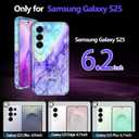 Casetego for Galaxy S25 Case,Compatible with MagSafe,[Military Grade Drop Test] Full Body Protection Slim Shockproof Rugged Marble Women Case for Samsung Galaxy S25 6.2 inch,Cobalt Violet