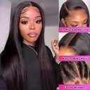 SOPSFR 13x6 HD Lace Front Wigs Straight Human Hair Wigs 200% Density Straight Lace Front Wigs Human Hair with Baby Hair Brazilian Virgin Human Hair Wigs for Women 28 Inch