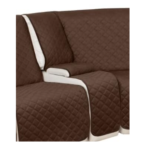 HDCAXKJ Velvet Recliner Sectional Couch Covers L Shaped Corner Reclining Sofa Middle Console Cover Washable Thick Non Slip Sectional Recliner Center Console Slipcover (1 Middle Console, Dark Brown)