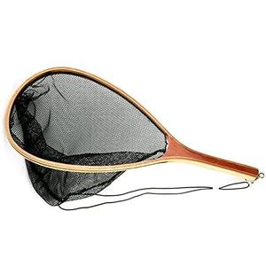 Fishing Landing Net Wooden Handle Fly Trout Net Mesh Catcher Collapsible Fishing Tools Portable Landing Dip Net Fishing Net