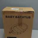 Collapsible Baby Bathtub - Large Baby Bath Tub with Thermometer & Cushion | Travel Portable Newborn Infant Bathtub | Foldable Toddler Bathtub for Baby 0 to 36 Months (Blue)