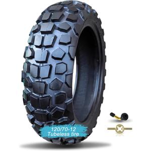 120/70-12 Tire for Scooter/Moped Front Rear for Daily Commuting on Various Roads 4 P.R 225 kPa MAX Load 430 LBS 59J 120/70/12 Tubeless Anti-Slip Tyre, Wear-Resistant Knobby Tire