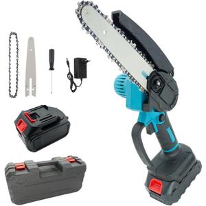 Handheld Chain Saw Portable Electric Chainsaw Cordless with 2600mAh Battery Small Battery Powered Chainsaw for Tree Branch Wood Cutting Garden