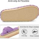 JIASUQI Women's Purple Faux Fur Criss Cross Open Toe House Slippers for Women (Purple)