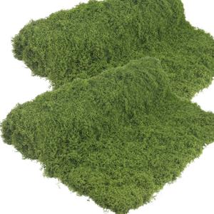FAICOIA 2 Pcs Artificial Moss Mat for Decorating Mossy Table Runner Fake Moss Rug Dark Green 39" x 39" Faux Grass Roll for Plants Indoor Planters Crafts DIY Table Fairy Garden Wedding Easter 100x100cm