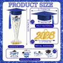Sawysine 24 Set Graduation Candy Champagne Flutes Table Centerpiece Decoration 6.29'' 2026 Graduation Party Favor 4.5 oz Plastic Grad Cap Jar with Tassel 2026 Pendant Sticker(Royal Blue Hats)
