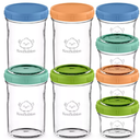 KeaBabies Prep Baby Food Storage Containers, 4oz & 8oz Leak-Proof, BPA Free Glass Baby Food Jars for Feeding