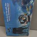 Snorkeling Gear for Adults Men Women,4 in 1 Snorkel Set with Panoramic View Diving Mask Anti-Fog Anti-Leak,Dry Top Snorkel,Fins and Travel Bag for Swimming,Snorkeling and Travel Diving (Small-Medium, BLUE)