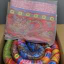 MAXYOYO Bohemian Retro Floor Mattress Vintage Floral Japanese Futon Mattress Roll Up Thicken Sleeping Bed Portable Camping Mattress Floor Lounger Couch Bed Mattress Pad, Twin Size