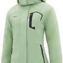 GEMYSE Women's Ski Snow Jacket Warm Winter Waterproof Coat Snowboard Rain Jacket Hooded Windproof Windbreaker M