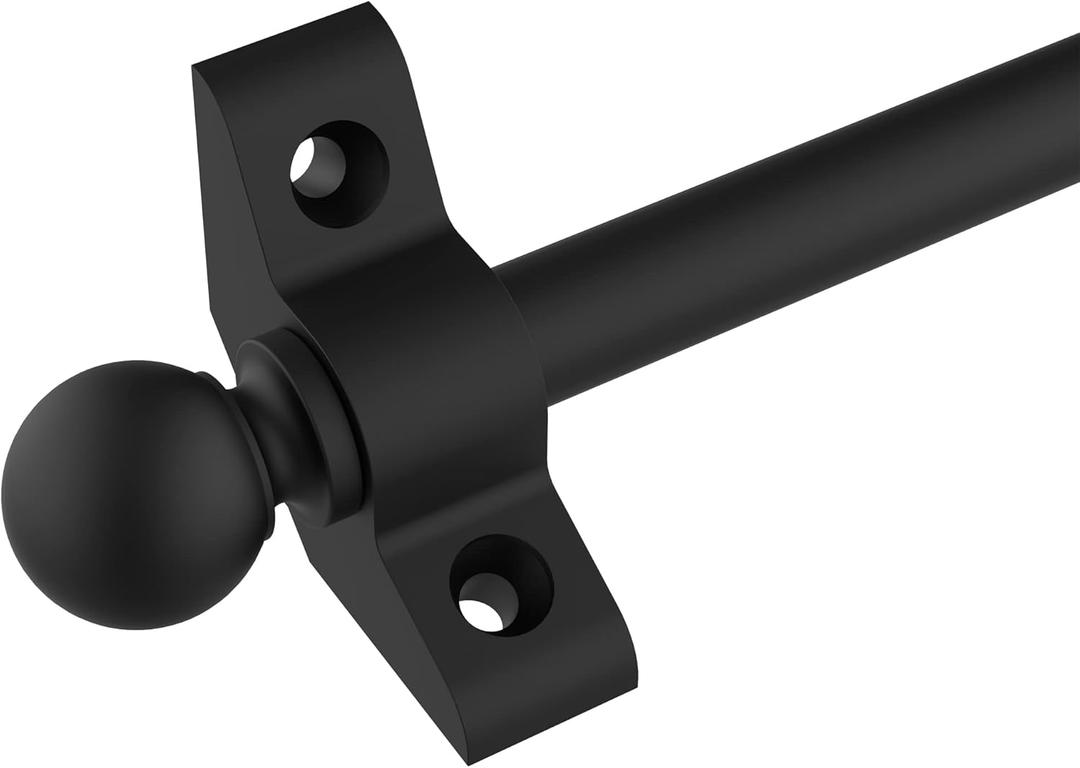 Stair rods for Carpets up to 28/32/36 inches Width Minimalist Style Stair Carpet Runner Rod Set with Spherical Finial and Brackets Easy Install to Secure Stair Carpet (1 Pack, Black 28 inches)
