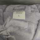 Womens Long Fleece Robe Soft Plush Robes for Women Warm Bathrobes Comfy House Coat Full-length with Pocket (L)