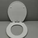 BEMIS 500EC 390 Toilet Seat with Easy Clean & Change Hinges, 1 Pack Round, Cotton White
