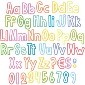 2 x 134 Pcs 5 Inch Bulletin Board Letters Pastel Alphabet Numbers Combo Set Letter Cutouts for Bulletin Board Display Home Decor (Line)