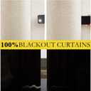 NICETOWN 100% Blackout Linen Curtains for Bedroom with Thermal Insulated White Liner, W52 x L95, 2 PCs, Beige, Long Drapes Sweep The Floor Decorative Keep Privacy Panels for Living Room/Villa