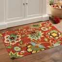 Lahome Red Kitchen Rugs - 2'x3' Small Entryway Rug Washable Kitchen Mat, Non Slip Area Rug Throw Modern Floral Rugs Door Mat for Bathroom Bedroom