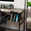 Mind Reader Slide-On Under Desk File Organizer, No Tools Required, Hanging Storage for Laptops, Folders, and Notebooks, Metal, Black