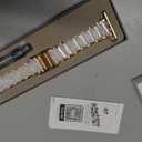 V.R.HOPE Apple Watch Band for Women 38mm 40mm 41mm 42mm Fashion Rose Gold Stainless Steel Metal Strap with Resin Inlay, Fashion Bracelet Compatible with iWatch Series 11/10/9/8/7/6/5/4/3/2/1/SE (Fluorescent White+Rose Gold)