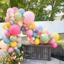 Spring Balloons Garland Arch Kit, 122 Pcs Flower Wildflower Party Balloons | Hot Pink Green Yellow Purple Blue Beige Balloons For Boho Modern Shower Baby In Bloom Birthday Spring Garden Party Decoration