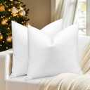 Bafode Throw Pillow Inserts 18'' x 18'' Set of 2, Down Feather Decorative Pillows, Luxury White Throw Pillows for Couch, Sofa, Bed and Cushion