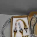 SaniteModar Polished Gold Bathroom Sink Faucet,Brass Bathroom Faucet 3 Hole,Widespread Bathroom Faucet for Sink 3 Hole,2 Handles Design with Water Supply Lines