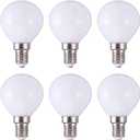 G45 LED Bulb 5W Globe Vanity Light Bulb E14 Candelabra Base 50W Equivalent Warm White 3000K LED Round Light Bulb 500LM for Makeup Mirror Bathroom Home Lighting, 6 Pack