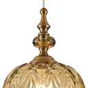 Vintage Amber Pendant Light Fixtures E26 Bulb Pendant Lights for Bedroom Living Room Dining Room Kitchen Island Hallway