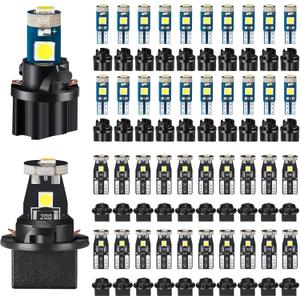 40 Pieces T5 T10 LED Bulbs Dash Lights with Twist Socket Instrument Dashboard LED Bulbs for Interior Car Lights Dashboard Instrument Panel Gauge Cluster Indicator Map Dome (White)