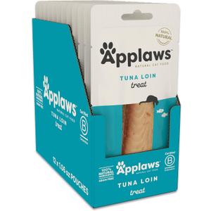 Applaws Natural Cat Treats, Grain-Free, High-Protein Whole Tuna Loins, Single-Ingredient Healthy Snack for Cats (12 x 1.06 oz Loins)