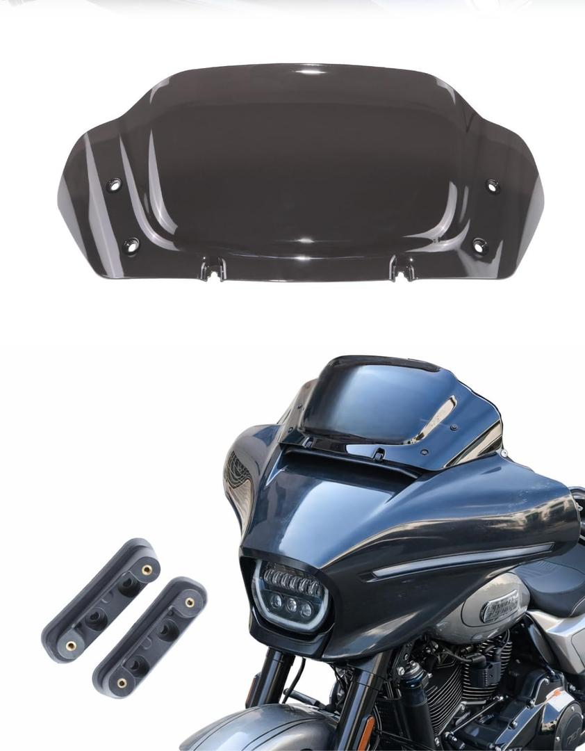 Windshield for Street Glide 2024-up, 8" Wave Wind shield Windscreen Air Deflector for Harley CVO Street Glide CVO FLHX FLHXSE FLHXU FLHXLSE 2023-2026 Accessories,Smoked