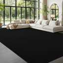 Large Area Rugs for Living Room Bedroom, 7 x 10 Ft Non-Slip Modern Area Rug, Soft Thickened Memory Foam Rug, Comfy Minimalist Indoor Carpet for Boys Girls Room Nursery Dorm Home Decor, Black