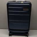 Carry On Luggage 22x14x9 Airline Approved, FLO5 Expandable Polycarbonate Suitcase with Front Pocket (FX-Core, Blue, 20 Inch)