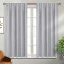 BGment Rod Pocket and Back Tab Blackout Curtains for Bedroom - Thermal Insulated Room Darkening Curtains for Living Room, 2 Window Curtain Panels (42 x 45 Inch, Light Grey)