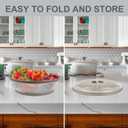 3 x 3 In 1, Aidacom Microwave Mat & Food Cover- 10" Mat as Bowl Holder, 8" as Bowl Cover, Collapsible Lid for Plates Dishes Splatter Guard, Multi-Purpose Silicone Mat & Kitchen Colander for Meal Prep,Grey