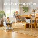 Portable 3 in 1 High Chairs for Babies and Toddlers, Convertible Baby Feeding Chair with Tray, Easy Clean Baby High Chair for Toddler with Foot Rest, Infant Highchairs & Booster Seats with Cush Grey