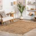 Nuloom Raleigh Natural, 5' x 8', Handmade, Jute & Wool, Soft and Textured, High Traffic, Stain Resistant, Easy Clean, Durable Area Rug for Bedroom, Living Room, Dining Space, Den, Foyer, Entryway