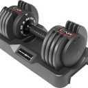 CAP ADJUSTABELL Adjustable Dumbbell Set, Premium Quick Select Adjustable Weights for Strength Training, Singles & Pairs, 55 LB, Round Dumbbells, Multiple Grip Handle Options