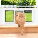 Homegroove Cat Door for Window, Adjustable Fits to 31"-36" Width Window Pet Door for Cat & Doggy, Aluminum Frame Window Cat Door Insert to Control Pet Access (31-36inch)
