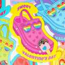 Valentines Day Cards for Kids School - Valentine Day Gifts for Kids, 30 Pcs Valentine Exchange Cards with Shoe Charms for Boys Girls Toddler Class Classroom Gift,Funny Party Favors