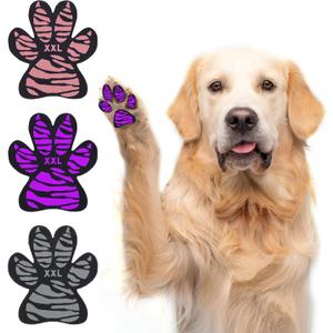 SCENEREAL Anti-Slip Dog Paw Protector Gripper Traction Pads for Small Medium Large Senior Dogs, Dog Feet Stickers with Stronger Adhesive for Hardwood Floors Hot Pavement, 9 Sets(36 Pcs) 2XL (Gray & Purple & Pink 36pcs 9sets)