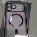 Glitter for iPhone 17 Pro Max Case with Eye-catching Integrated Lens Protection, [Sparkly Bling Back Panel] [Seamless Work with Magsafe] Cute Women Girly Magnetic Case for iPhone 17 Pro Max Purple