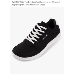 WHITIN Wide Toe Box Barefoot Sneakers for Women | Lightweight Canvas Minimalist Shoes Size 41