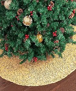 Mr. Pen Christmas Tree Skirt, 48 inch, Gold Christmas Tree Skirt Gold