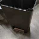 Rubbermaid Premier Series III Step-On Trash Can for Home and Kitchen, with Stainless Steel Rim, 12.4 Gallon, Charcoal, for Home/Kitchen/Garage/Apartment/Office