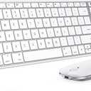 seenda Bluetooth Keyboard and Mouse Combo for Mac, SKM642 Rechargeable Slim Wireless Keyboard Mouse Compact, 3 MultiDevice Connection, Compatible for Mac, MacBook Pro/Air, iPad, White Silver