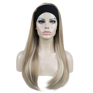 Aimole Long Straight 3/4 Women's Wigs Hair Piece Synthetic Hair with Black Headband (H16-613)