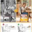 Kalawen Booster Seat for Kitchen Chair, Upgraded 2Pcs PU Washable Straps Safety Buckle Kids Toddler Booster Seat for Table
