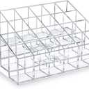 MOSIKER Lipstick Organizer,Small Clear Plastic Compact Lip Gloss Chapstick Perfume Sample Mascara Holder with 24 Slots
