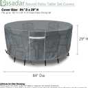 Gasadar Round Patio Furniture Covers Waterproof, Round Outdoor Furniture Cover for Patio Table and Chairs Set, Heavy Duty 600D, 84" Dia x 28" H, Grey