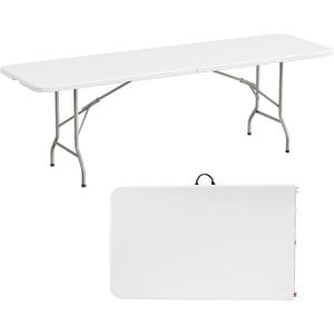 Elevon 8 Feet Heavy Duty Folding Table with Adjustable Height, Fold-in-Half Portable Table for Indoor Outdoor Use - Camping, Picnic, Party, Wedding, Dining, Utility Table